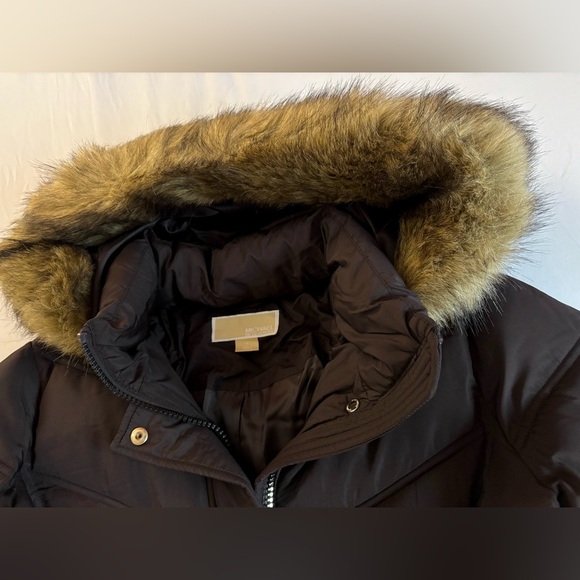 Michael Kors Chocolate Maxi Long Fur Puffer Coat Full Length S M L XL NWT $400 - Picture 10 of 16